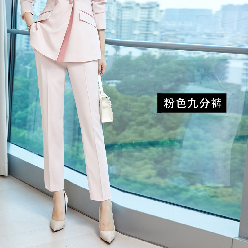 여성 전문 정장 미용사 작업복 보석 가게 작업복 유행 기질 2024 봄을위한 핑크 정장 정장