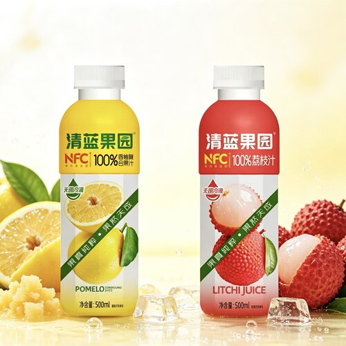 临期特价清蓝果园NFC100%香柚复合果汁/葡萄汁/荔枝245ml浓缩果汁
