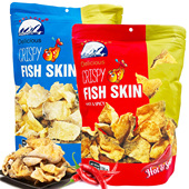 临期特价 越南进口越飞来香脆鱼皮100g辣味即食休闲办公海味零食