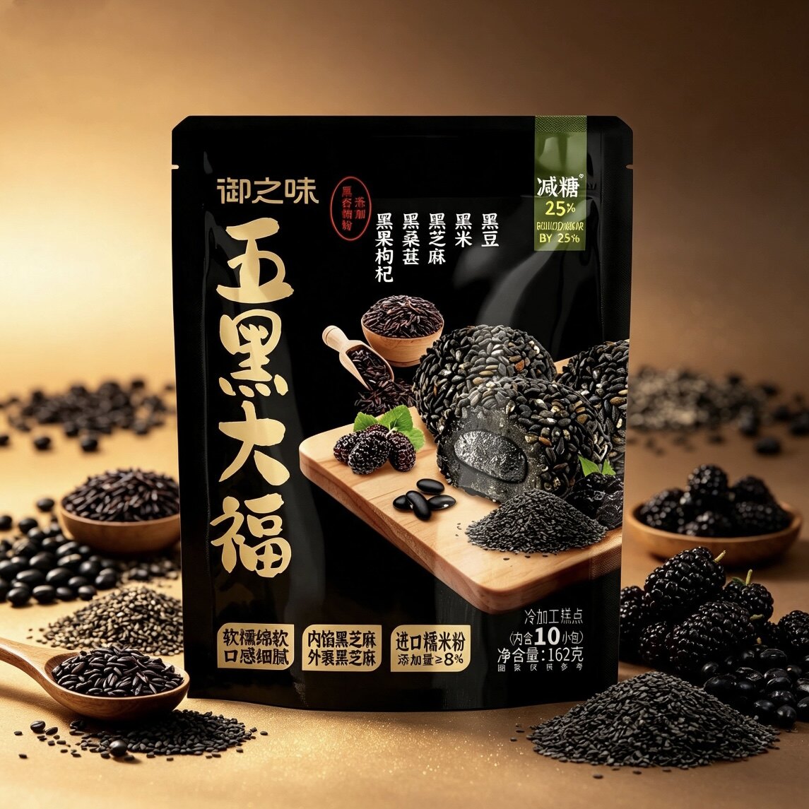 临期特价 御之味 五黑大福81g谷物粗粮麻薯小吃传统糕点早餐零食