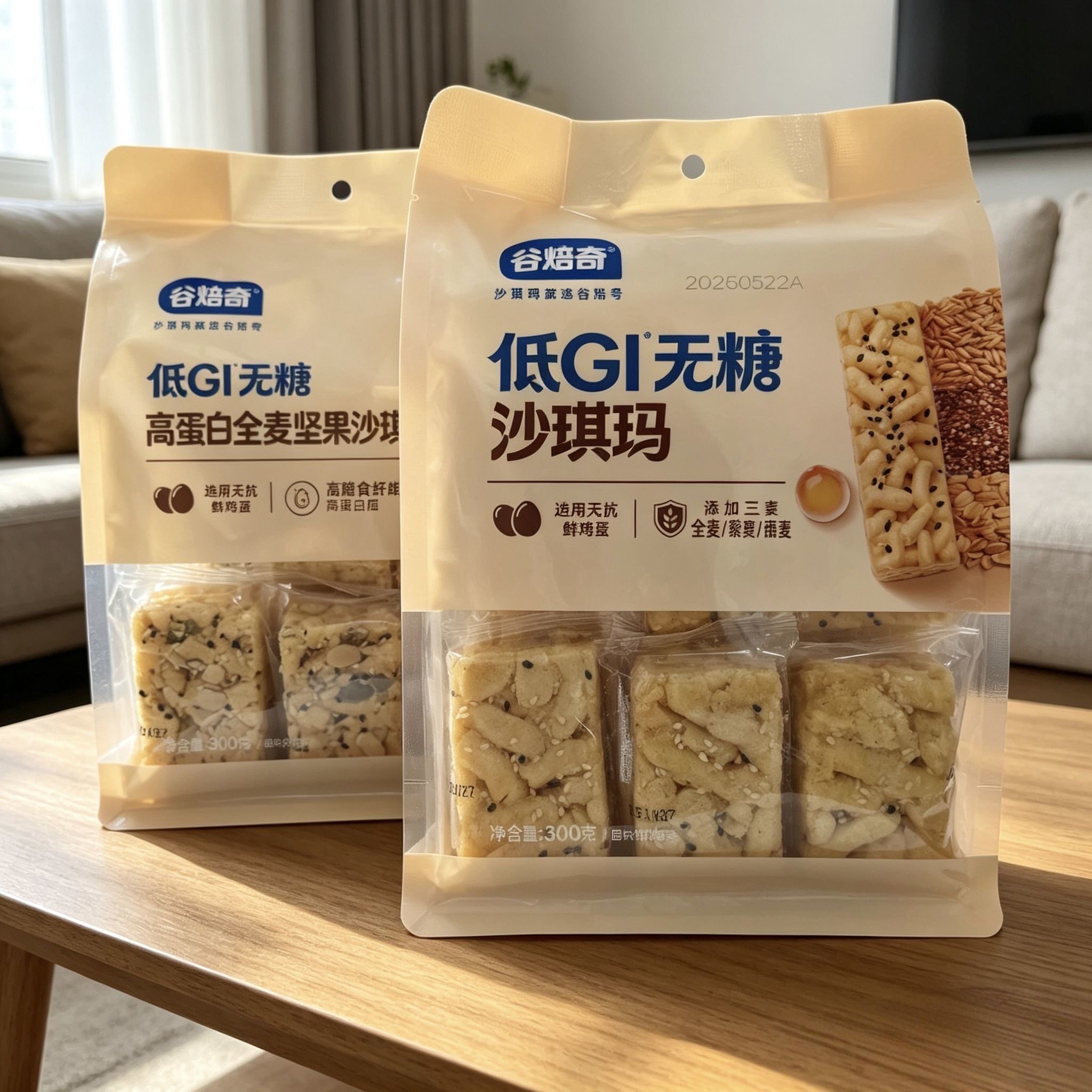 新货特价 谷焙奇低GI坚果沙琪玛无糖沙琪玛300g饱腹早餐零食点心