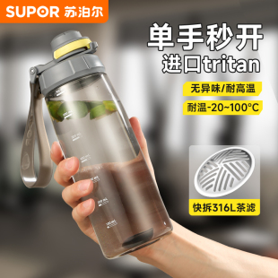 苏泊尔运动水杯大容量耐高温tritan水壶户外健身太空杯夏2025新款