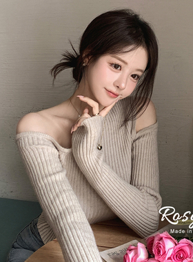 Rose欧尼 韩国代购Dearest！韩味的性感小女人针织衫