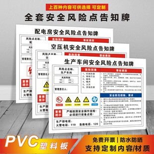 安全风险点告知牌配电房车床磨床锅炉房气瓶使用作业砂轮空压机岗位当心机械伤人工厂车间标识牌标志牌警示牌