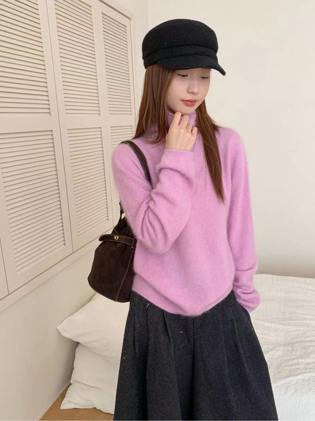 韩系新款高领羊绒羊毛拉毛针织衫女软糯洋气百搭温柔风打底毛衣M,女装/女士精品,毛针织衫,淘宝优惠券,粉丝福利购,淘宝优惠卷