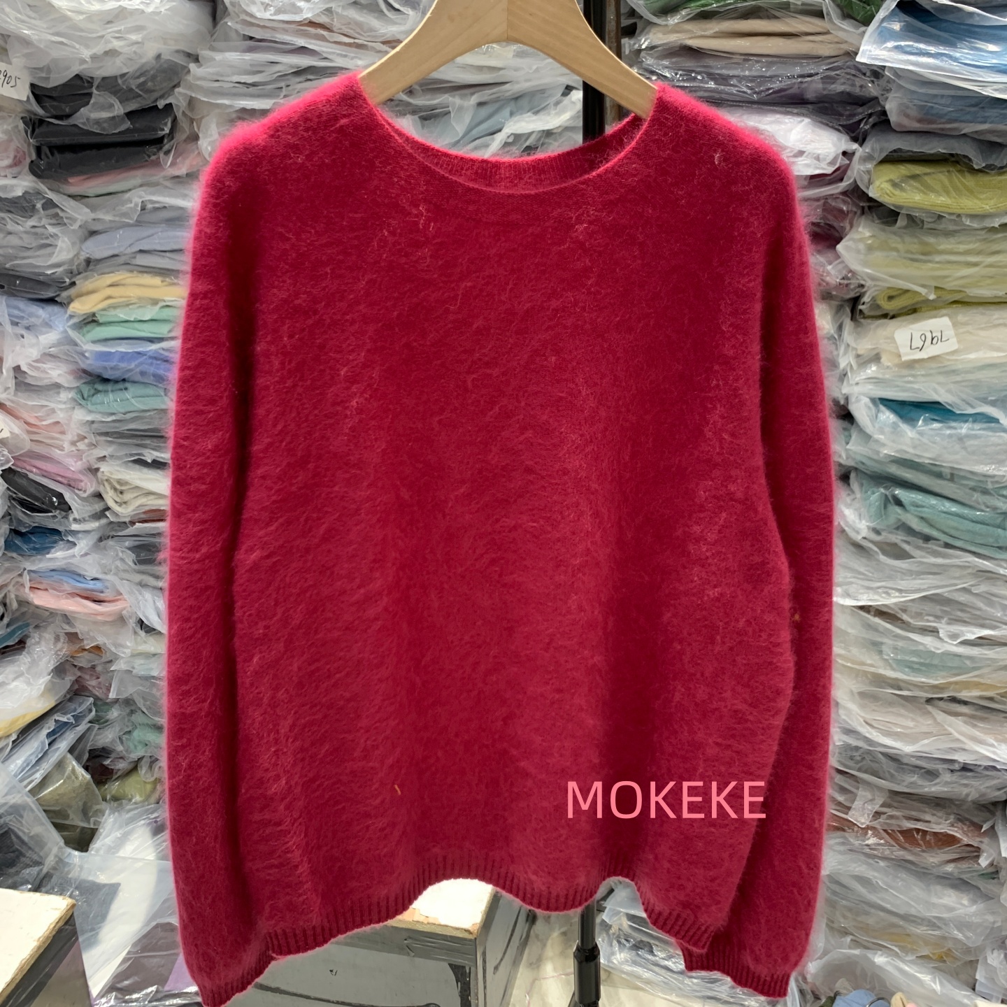 韩系新款羊绒拉毛圆领长袖针织衫