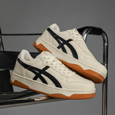 男鞋厚底增高奶油色低帮小白鞋