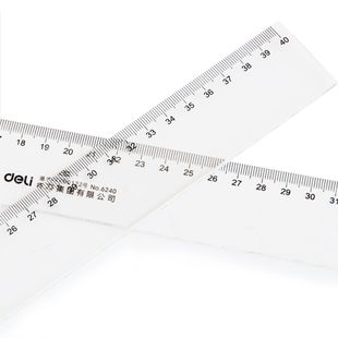 得力40cm塑料直尺6240 测量用品 ps料透明学生尺子