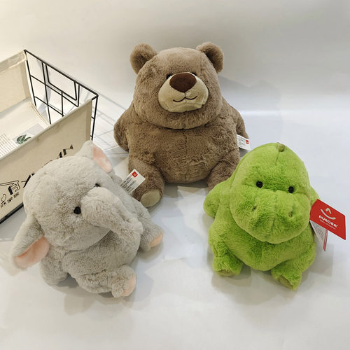 正版胖墩墩毛绒公仔小熊大象小猪