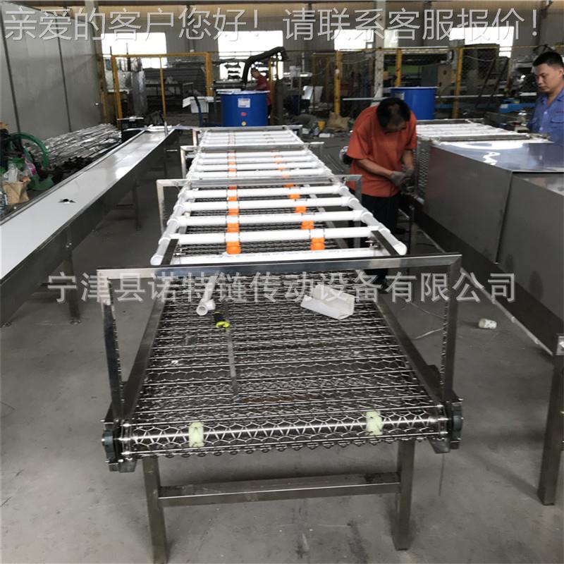 果蔬气泡清洗网带输送机肉食冷冻隧道线不锈钢网链输送机烘干机
