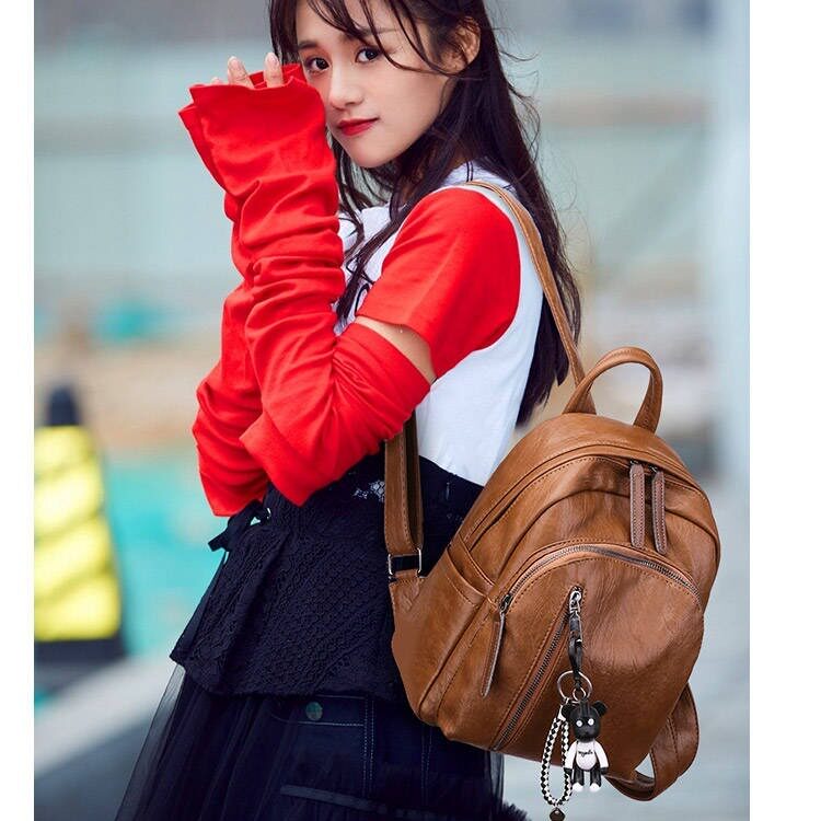 VERSATILE 2024 AUTUMN AND WINTER NEW BACKPACK WOMENS CASUAL BAG PU LEATHER BACKPACK WOMENS MOMMY BAG SCHOOL BAG WOMENS SIMPLE AND FASHIONABLE