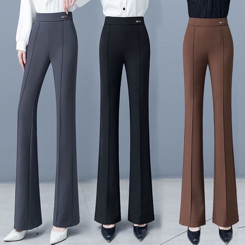 加绒/不加绒 微喇阔腿裤女2025春秋冬新高腰百搭休闲裤显瘦喇叭裤