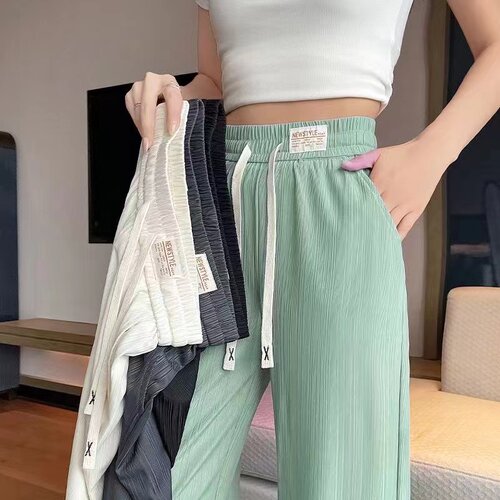 【厂家直销】冰丝阔腿垂坠感