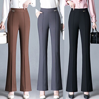 品质喇叭裤女弹力西裤