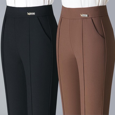 高档微喇西裤女垂坠感弹力