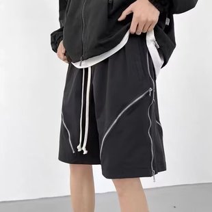 薄款 短裤 美式 男夏季 潮牌设计感休闲五分裤 高街机能拉链工装 冲锋裤