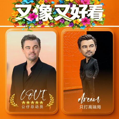 定制公仔盲盒手办真人照片定做3D打印人偶生日结婚纪念日创意礼物