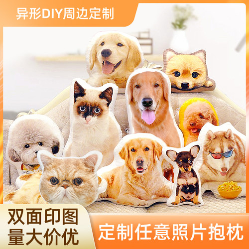 定制猫咪狗狗抱枕异形宠物靠垫
