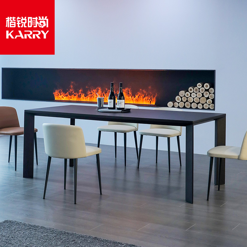 意式极简餐桌椅组合简约现代小户型长方形吃饭桌家用桌子定制家具