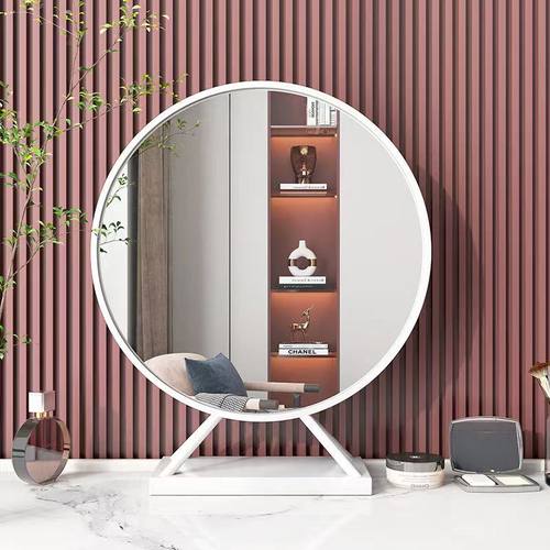 发廊圆形化妆镜铁艺双面