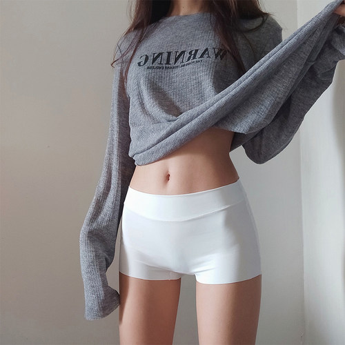 3条白色平角内裤女夏隐形防走光