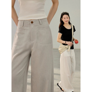 直腿比例 阔腿拖地裤 歌铭韩系直筒休闲裤 新款 AD093 女2026春季