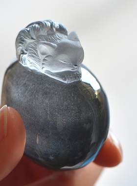 鲍氏水晶立体九尾狐招财吊坠