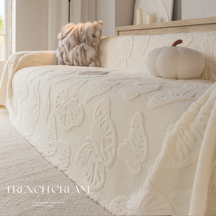 毛绒沙发盖布秋冬加厚防滑2025新款沙发巾高级感一片式全包套罩毯