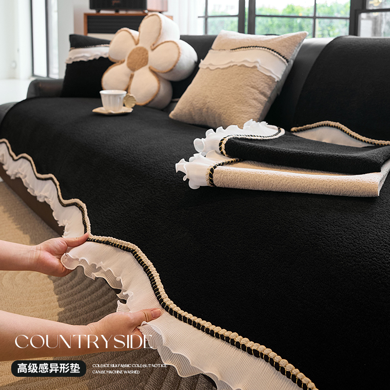 拾尚雪尼尔异形沙发垫子法式田园