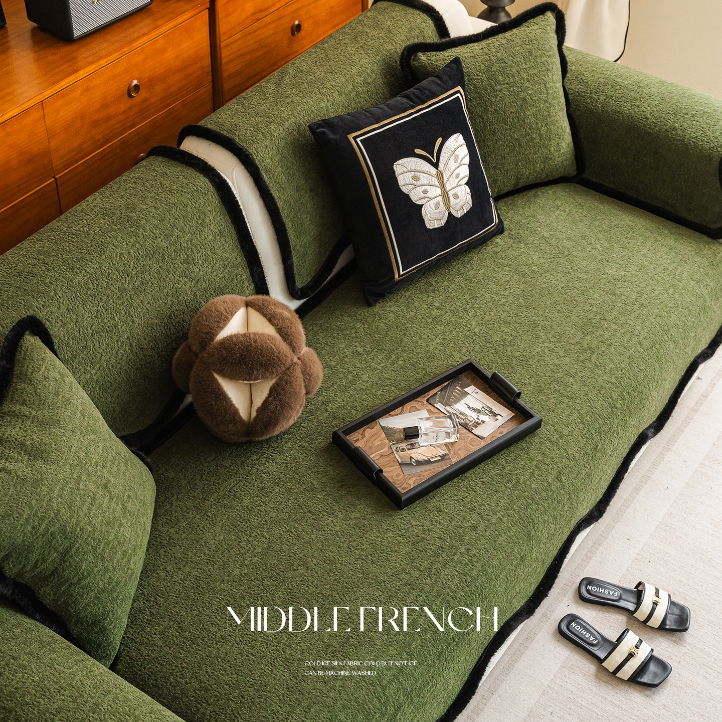 雪尼尔异形沙发垫子四季通用防滑