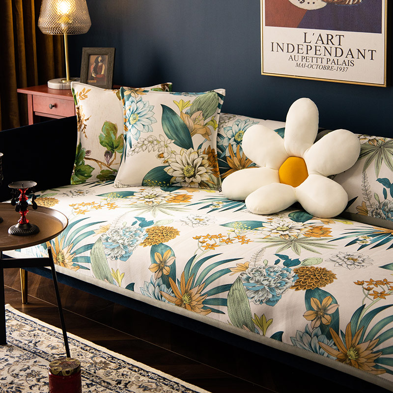 冰丝沙发垫夏季四季通用防滑高档夏天款欧式套罩靠背巾坐垫子凉席