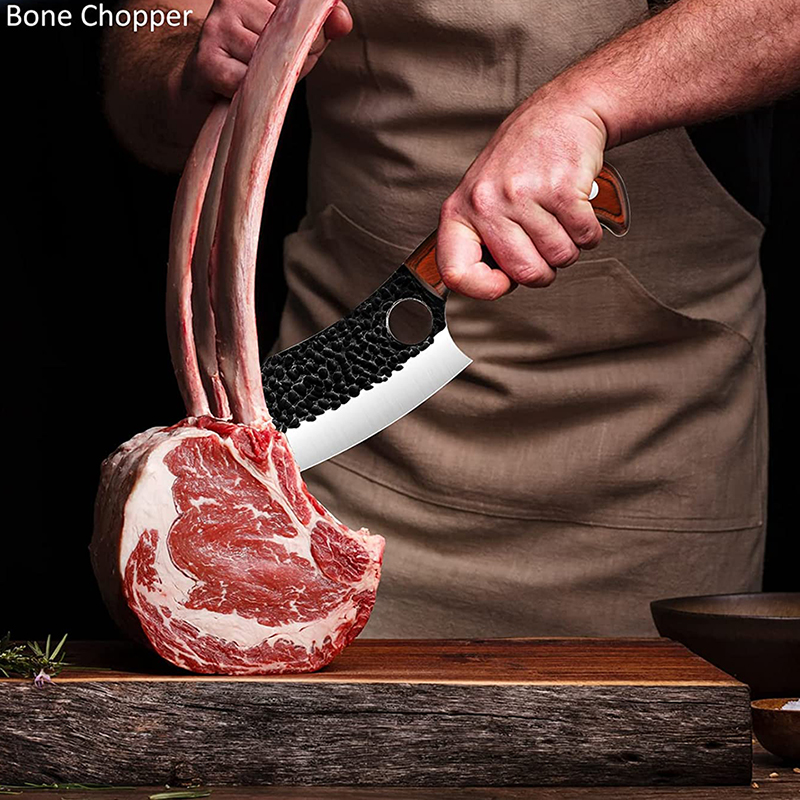 TONIFE途耐锻打锤纹斩切刀户外