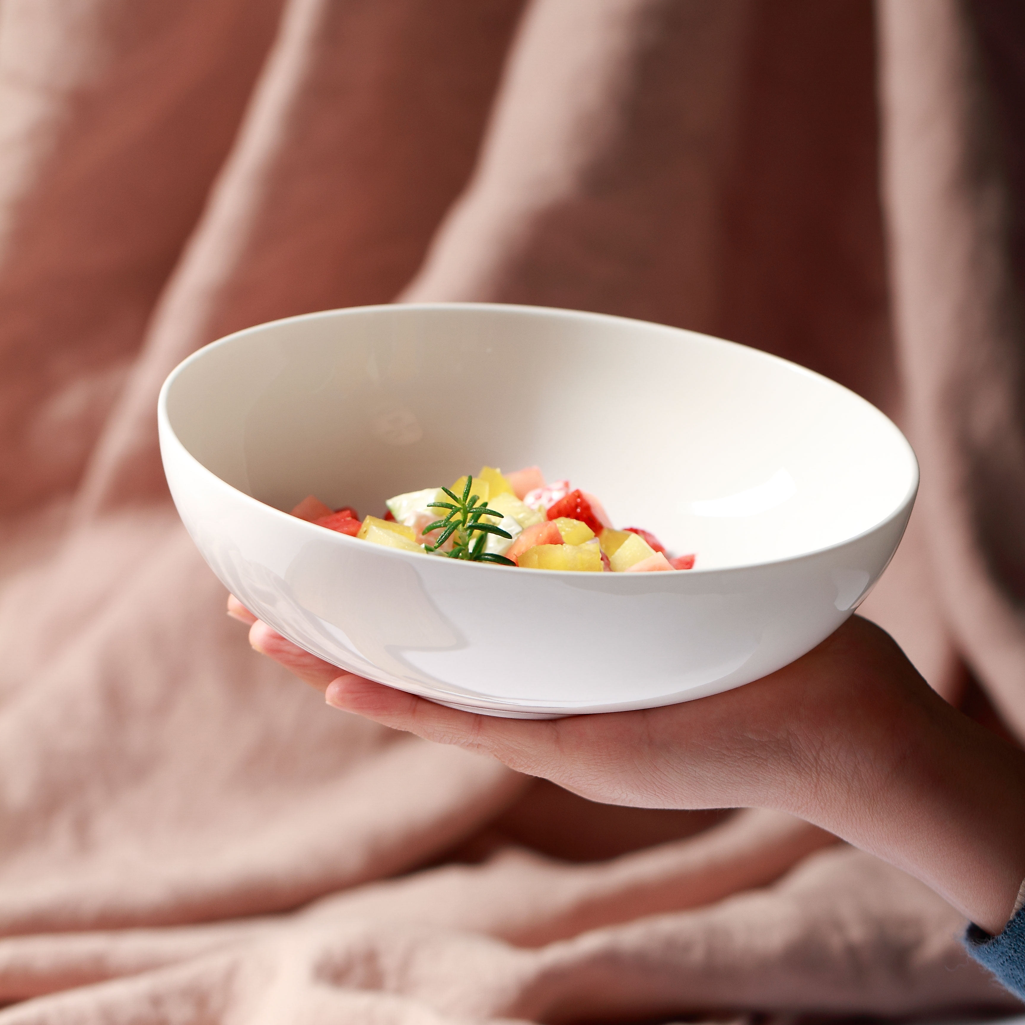 White suit combination Japanese family shallow bone porcelain bowl