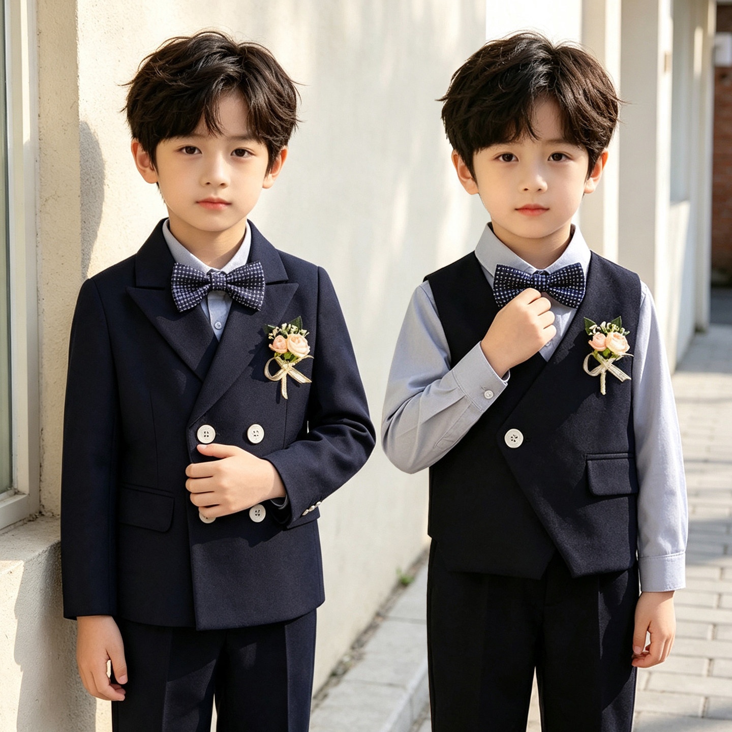 花童礼服男童西装套装英伦西服