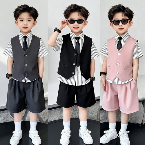 高级感男童西装套装夏季新款礼服