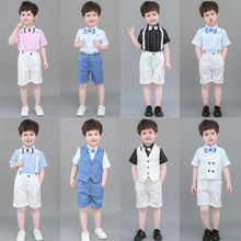 男童礼服夏季儿童小西装套装英伦帅气男孩夏天西服正装学生演出服