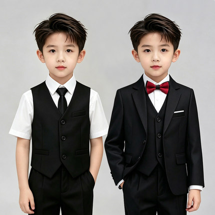 男童西装套装高级感儿童小主持人礼服花童生日西服男孩钢琴演出服