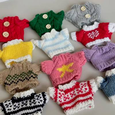 14cm掌门狗毛衣10cm棉花娃娃玫玫毛绒小挂件上衣玩偶公仔配饰百商