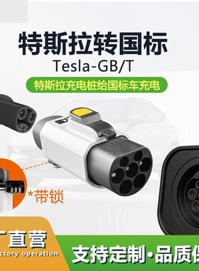 特斯拉TPC转国标GB/T转接头Tesla充电桩枪头适配器NACS转换 带锁