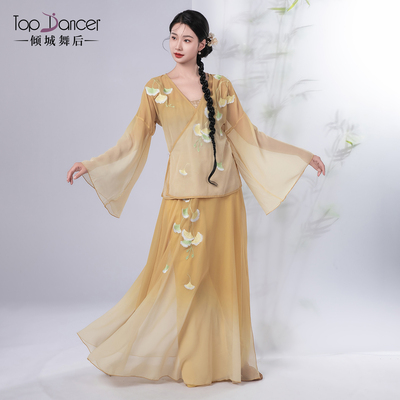 古典舞女新国风旗袍舞蹈服演出