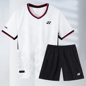 新款短袖羽毛球服男比赛训练服速干透气比赛运动服团购定制套装