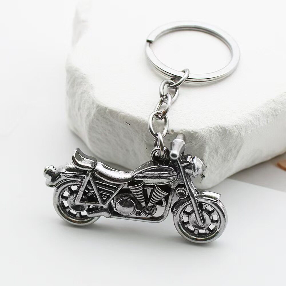 复古嘻哈摩托车钥匙扣男士汽车模型金属钥匙圈包包挂件潮流小饰品