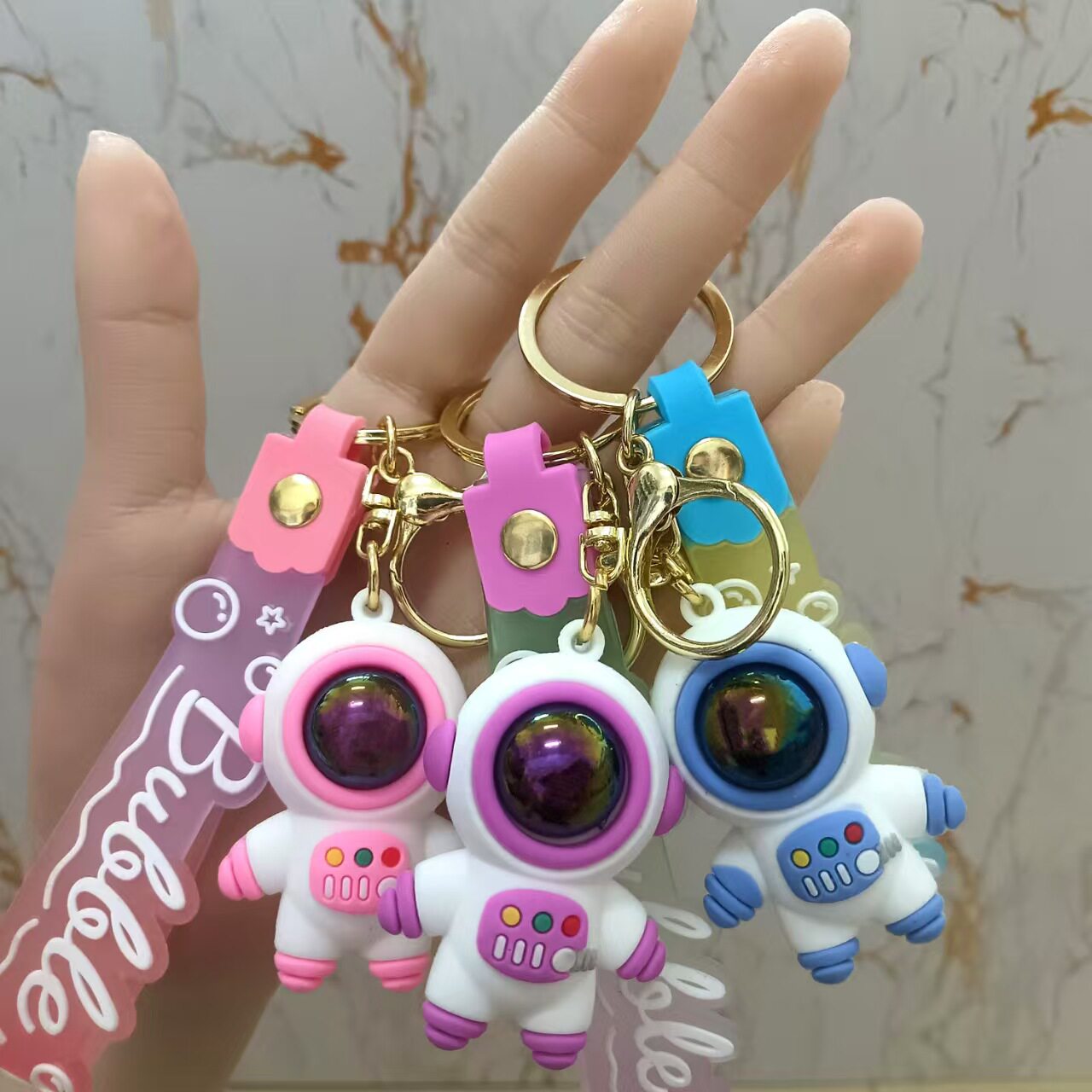 网红可爱宇航员小熊钥匙扣情侣