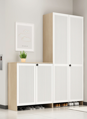 韩利园楼道带锁鞋柜走廊用电梯HHX007过道室外走廊储物柜实木透气