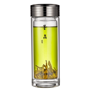 思宝玻璃杯墨晶男女士过滤泡茶杯子双层高硼硅透明水晶保温水杯