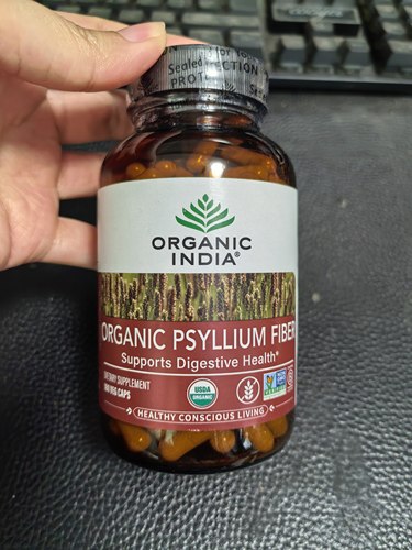 美国Organic India psyllium有机印度洋车前子壳粉胶囊180粒