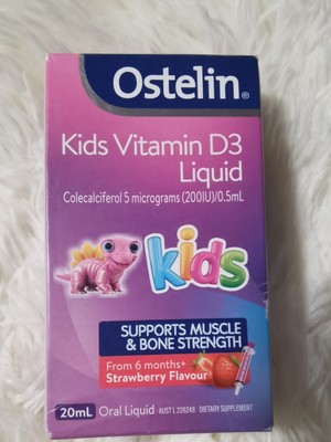 澳洲ostelin VD滴剂儿童宝宝婴幼儿d3维生素D液体补钙20ml