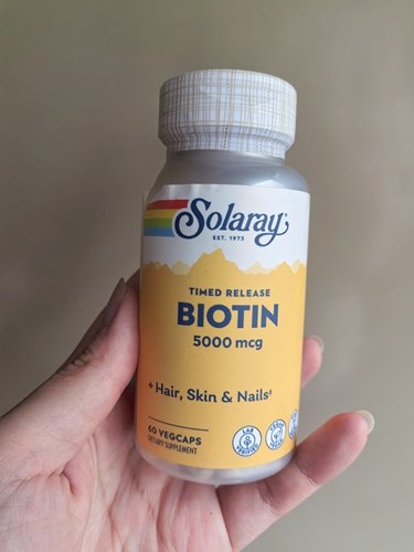 外瓶瑕疵美国Solaray缓释Biotin生物素60粒头发皮肤指甲