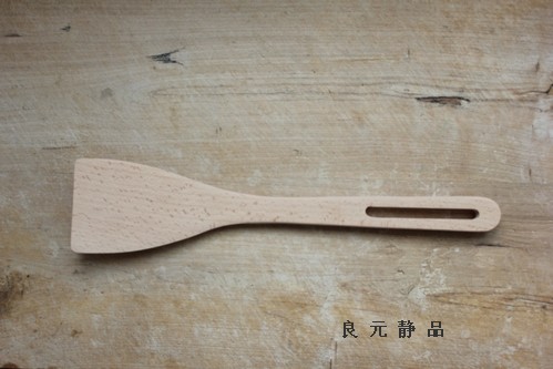 无漆长孔实木柄锅铲榉木煎炒菜铲