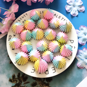 2送1零食糖果蛋白糖彩虹色马林糖甜品台摆件蛋糕装 饰酥糖入口即化